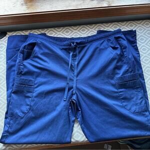 Butter-Soft Original Women’s 6 Pocket Mid Rise Flare Leg Scrub Pants sz 2XL navy